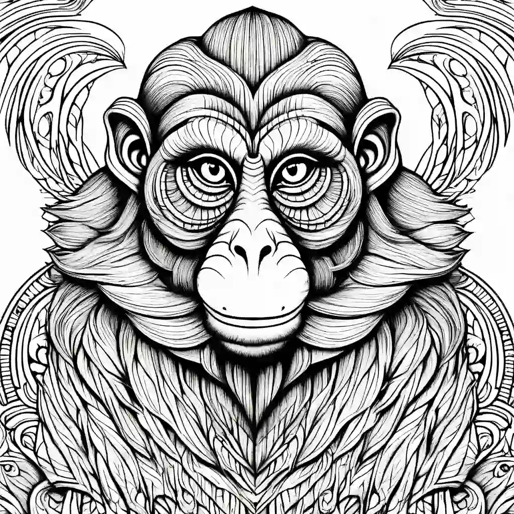 Mandrills coloring pages